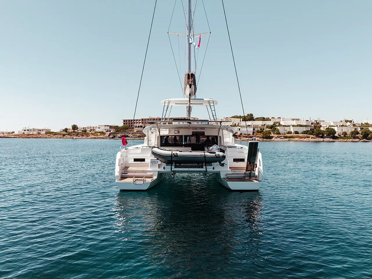 Lagoon 43 at anchor